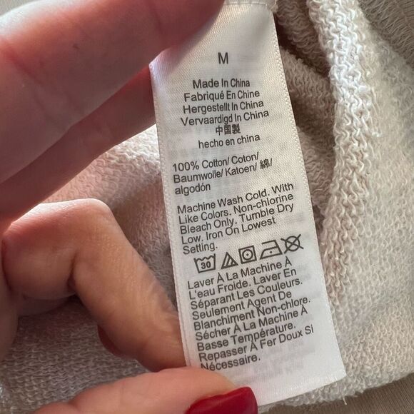 J. Crew Fleece Jogger Pants Beige Size M Tapered Drawstring - Picture 9 of 11